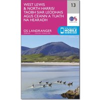 Ordnance Survey Landranger 13 West Lewis & North Harris Map With Digital Version - Pink, Pink