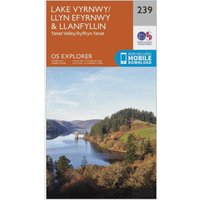 Ordnance Survey Explorer 239 Lake Vyrnwy & Llanfyllin Map With Digital Version - Orange, Orange