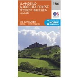 Ordnance Survey Explorer 186 Llandeilo & Brechfa Forest Map With Digital Version - Orange, Orange