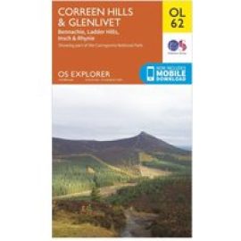Ordnance Survey Ol 62 Explorer Coreen Hills & Glenlivet Map - Orange, Orange