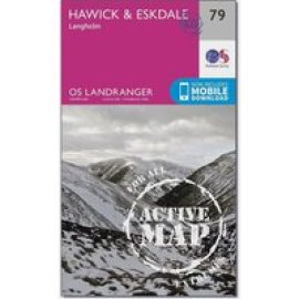 Ordnance Survey Landranger Active 79 Hawick & Eskdale, Langholm Map With Digital Version - Pink, Pink