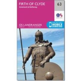 Ordnance Survey Landranger 63 Firth Of Clyde, Greenock & Rothesay Map With Digital Version - Pink, Pink