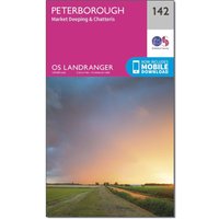Ordnance Survey Landranger 142 Peterborough, Market Deeping & Chatteris Map With Digital Version - Pink, Pink