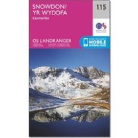 Ordnance Survey Landranger 115 Snowdon & Caernarfon Map With Digital Version - Pink, Pink