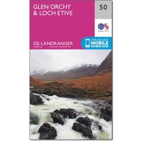Ordnance Survey Landranger 50 Glen Orchy & Loch Etive Map With Digital Version - Pink, Pink