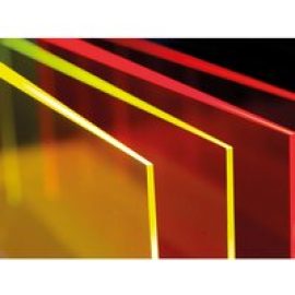 Perspex Cast Acrylic Sheet 1000 x 500 x 3mm Fluorescent Mars Red
