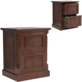 Belarus Filing Cabinet In Mahogany With 2 Drawers