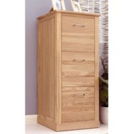 Fornatic Wooden Filing Cabinet In Mobel Oak With 3 Drawers