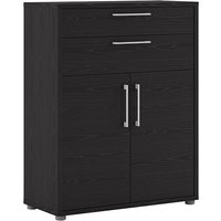Prax 2 Doors 2 Drawers Office Storage Cabinet In Black