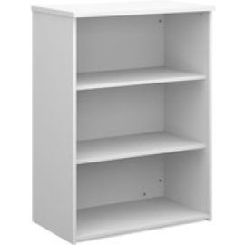 Upton Home And Office Wooden Bookcase In White With 2 Shelves