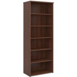 Upton Home And Office Wooden Bookcase In Walnut With 5 Shelves