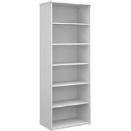 Upton Home And Office Wooden Bookcase In White With 5 Shelves