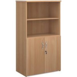 Upton Wooden Combination Storage Cabinet In Beech With 3 Shelves