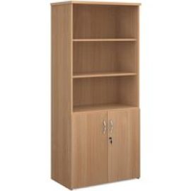 Upton Wooden Combination Storage Cabinet In Beech With 4 Shelves