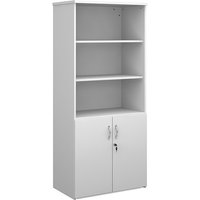 Upton Wooden Combination Storage Cabinet In White With 4 Shelves