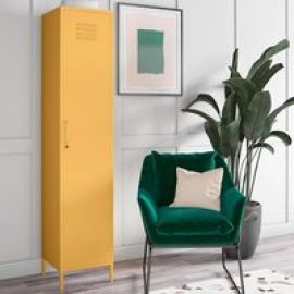 Caches Metal Locker Storage Cabinet With 1 Door In Yellow