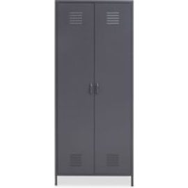 Rumi Metal Wardrobe With 2 Doors In Grey