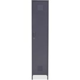 Rumi Tall Metal Locker Storage Cabinet With 1 Door In Grey