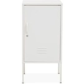 Rumi Metal Locker Storage Cabinet With 1 Door In White