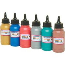Colourcraft Metallic Fabric Paints (6 x 300ml Bottles)