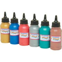 Colourcraft Metallic Fabric Paints (6 x 300ml Bottles)