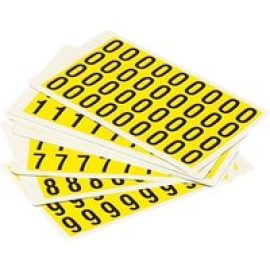 Beaverswood Yellow Labels Numbers 0-9 45 x 130mm